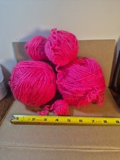 Bright pink fuchsia Yarn balls