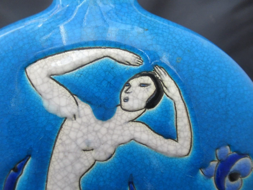 Primavera Au Printemps, Art Deco crackle glaze vase, Faiencerie Longwy, 1925 - Image 3 of 4