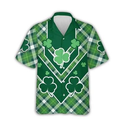Green Plaid Irish Aloha Patrick s Day 3D Print Hawaiian Shirt Wear