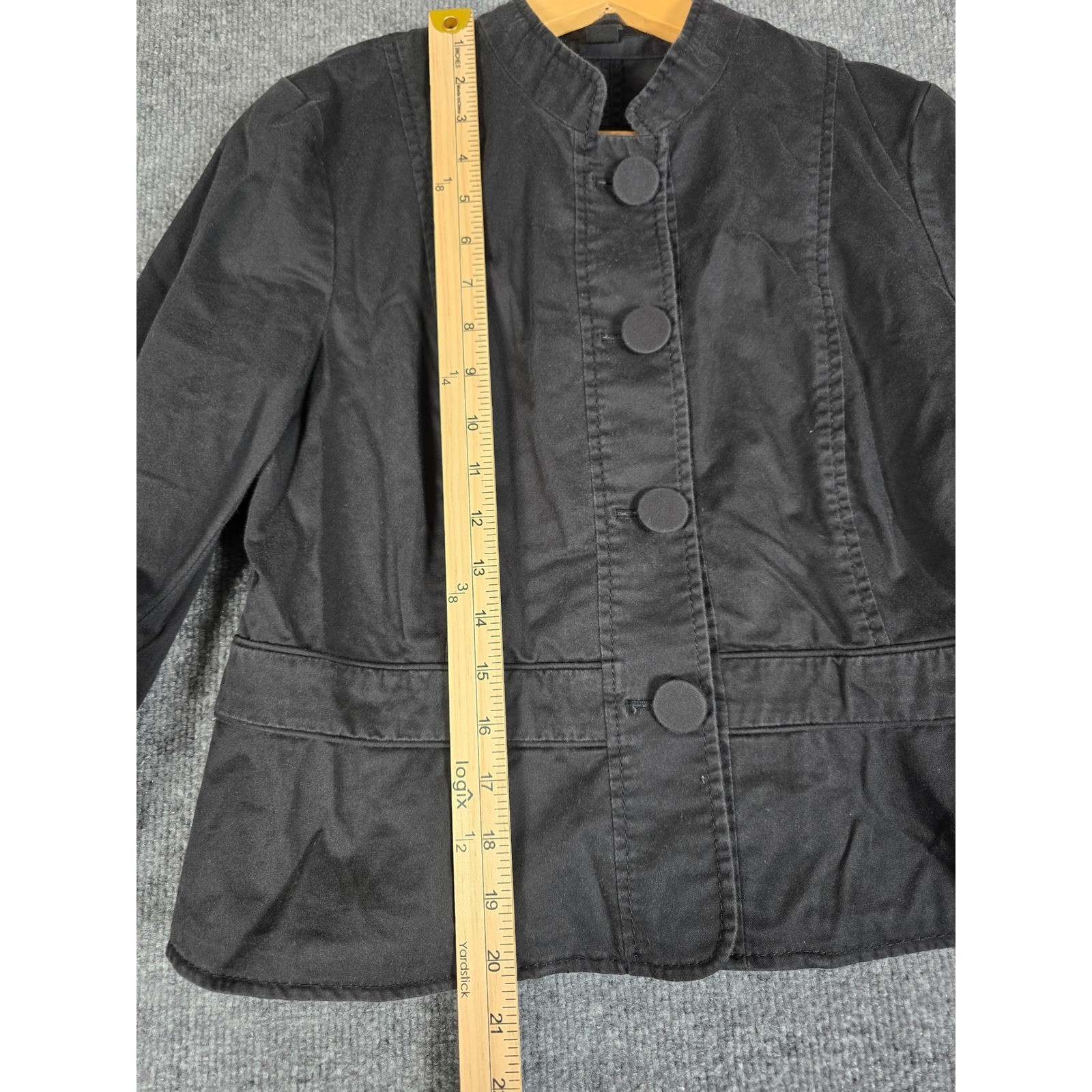 Express Black Button Front Cropped Jacket Women S… - image 2