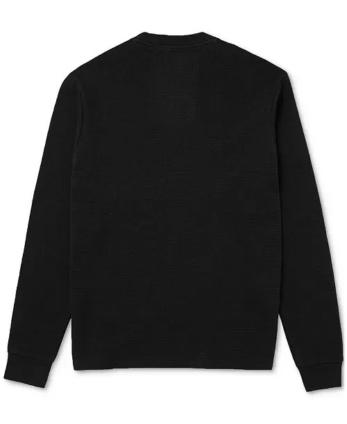 $55 Lacoste Men's Waffle Knit Thermal Sleep Shirt - Black - Medium-New With Tag thumbnail 8