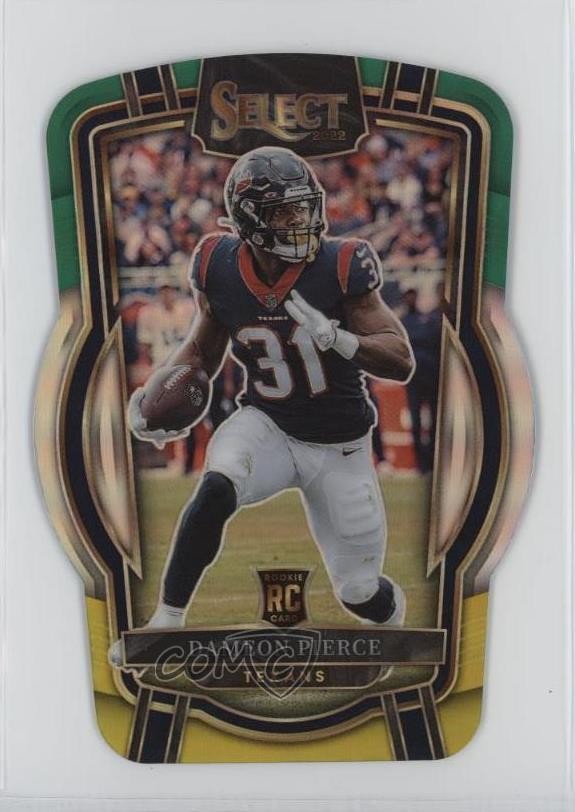 2022 Panini Select Club Level Green & Yellow Prizm Die-Cut Dameon Pierce 1a1o