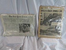 VINTAGE 1943 Newspapers w/ Certificate of Authentication (NY Times, Daily News)