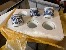 6er Set kleine Tassen blau Weidenmuster