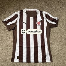NEW! Puma FC St. Pauli 25/26 Home Soccer Jersey Brown/White - Men’s Medium