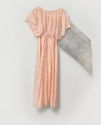 peach vintage bridesmaid dresses Peach Vintage Floor Length Chiffon Formal Evening Dress Unique V-Neck Bridesmaid  Dress Side Swag(BM299) – DaisyFormals-Bridesmaid and Formal Dresses in 59+  Colors main image 0