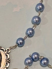 Catholic Italian Hand-Made Rosary with blue glass beads and Lady of Guadalupe — photo 10