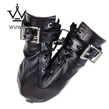 BDSM Handcuffs Mittens PU Leather Gloves Dog Paw Fist Mitts Bondage Restraints