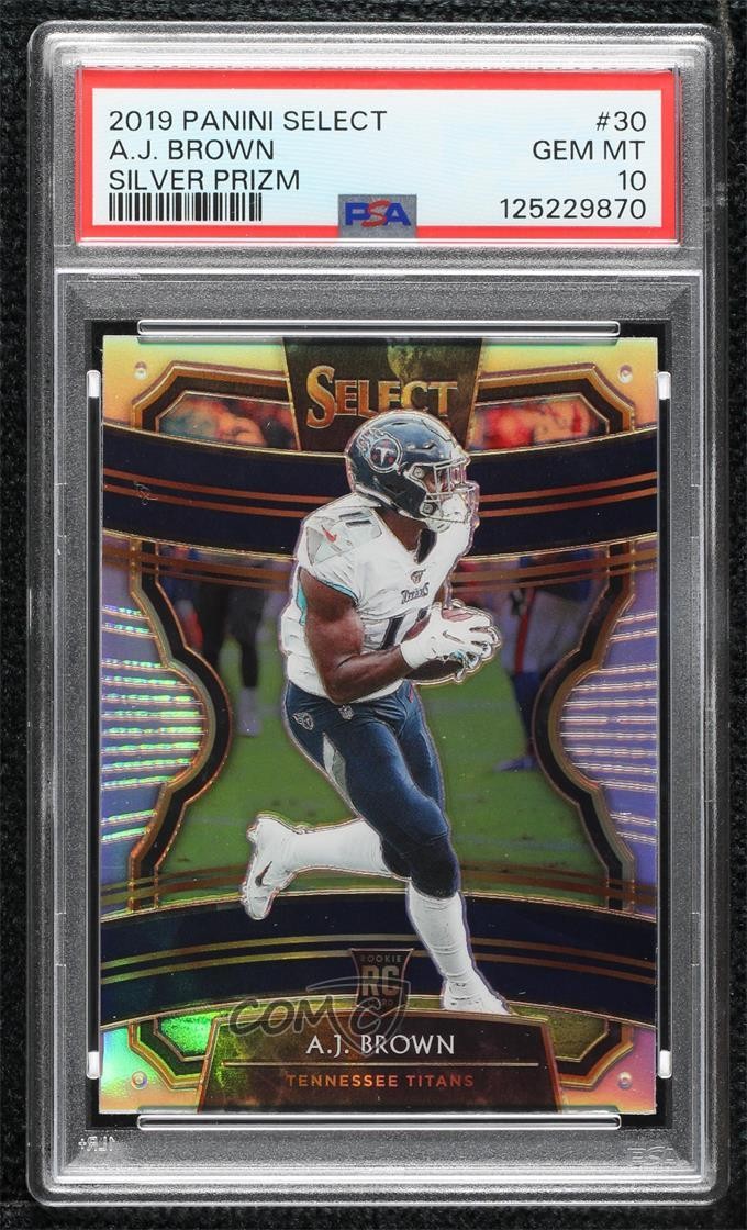 2019 Panini Select Concourse Silver Prizm AJ Brown #30 PSA 10 GEM MT 19a0