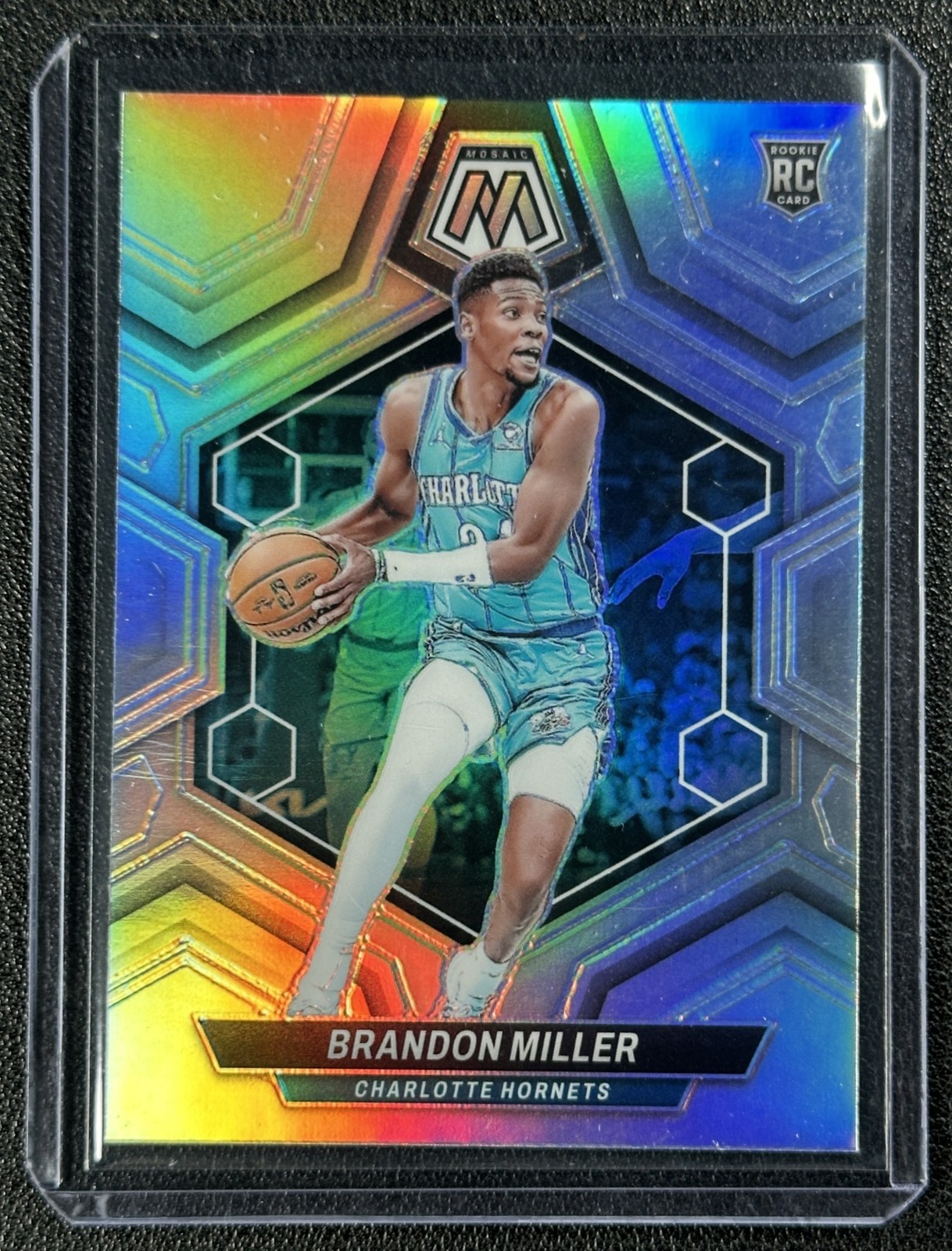 BRANDON MILLER 2023-24 PANINI MOSAIC #202 ROOKIE SILVER PRIZM RC HORNETS