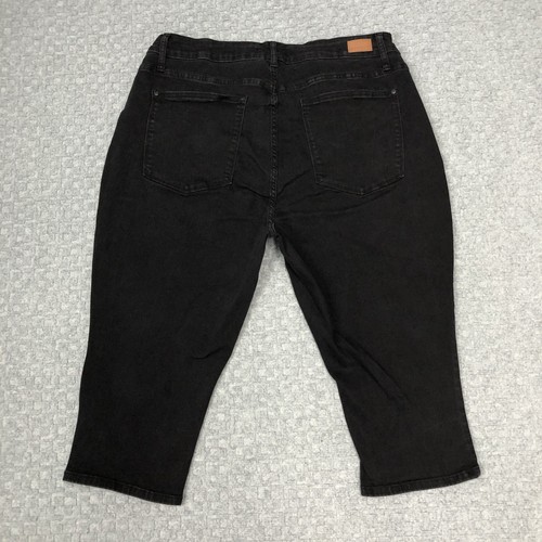 Judy Blue Capri Jeans Womens 22W Black Stretch Denim High Rise Plus Size Pants - Picture 2 of 12