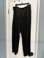 Eileen Fisher Gray Velvet Pull On Straight Leg Pants Size Large. NWOT