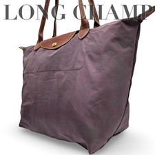 Borsa a tracolla grande Longchamp Pliage nylon pelle usata