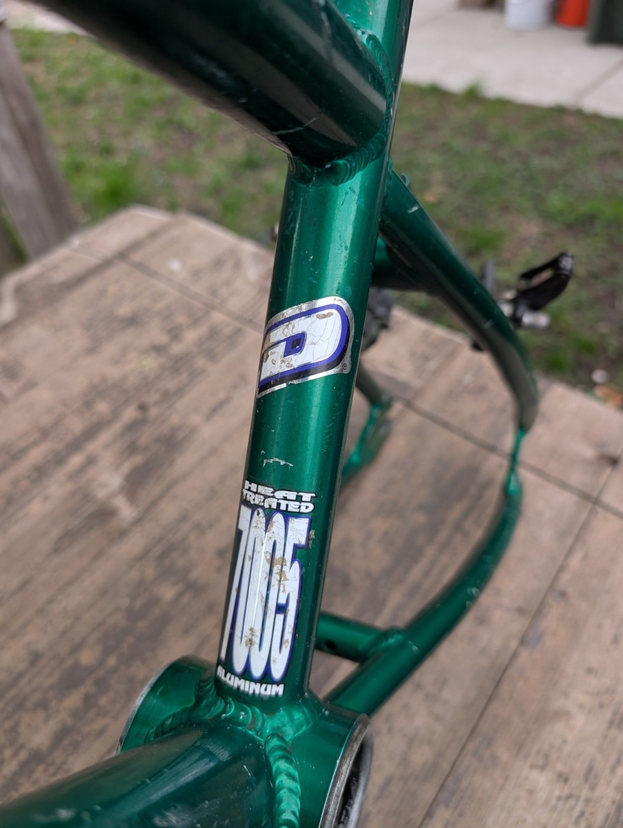 Mid School 1996 GT Dyno Sonic Green 7005 Aluminum BMX Bike Frame
