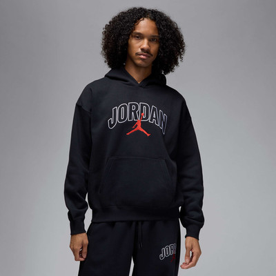 Nike Hoodie Herren Schwarz Rot Jordan Brooklyn Fleecepullover Oversized Langarm