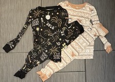 Little Sleepies Two 2 Pajama Sets Size 4T New Years/Faire Isle Bamboo