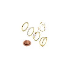 Uni-J 4PCS Nose Ring Hoop for Women Men Hinged Double 18G - 8mm, Gold