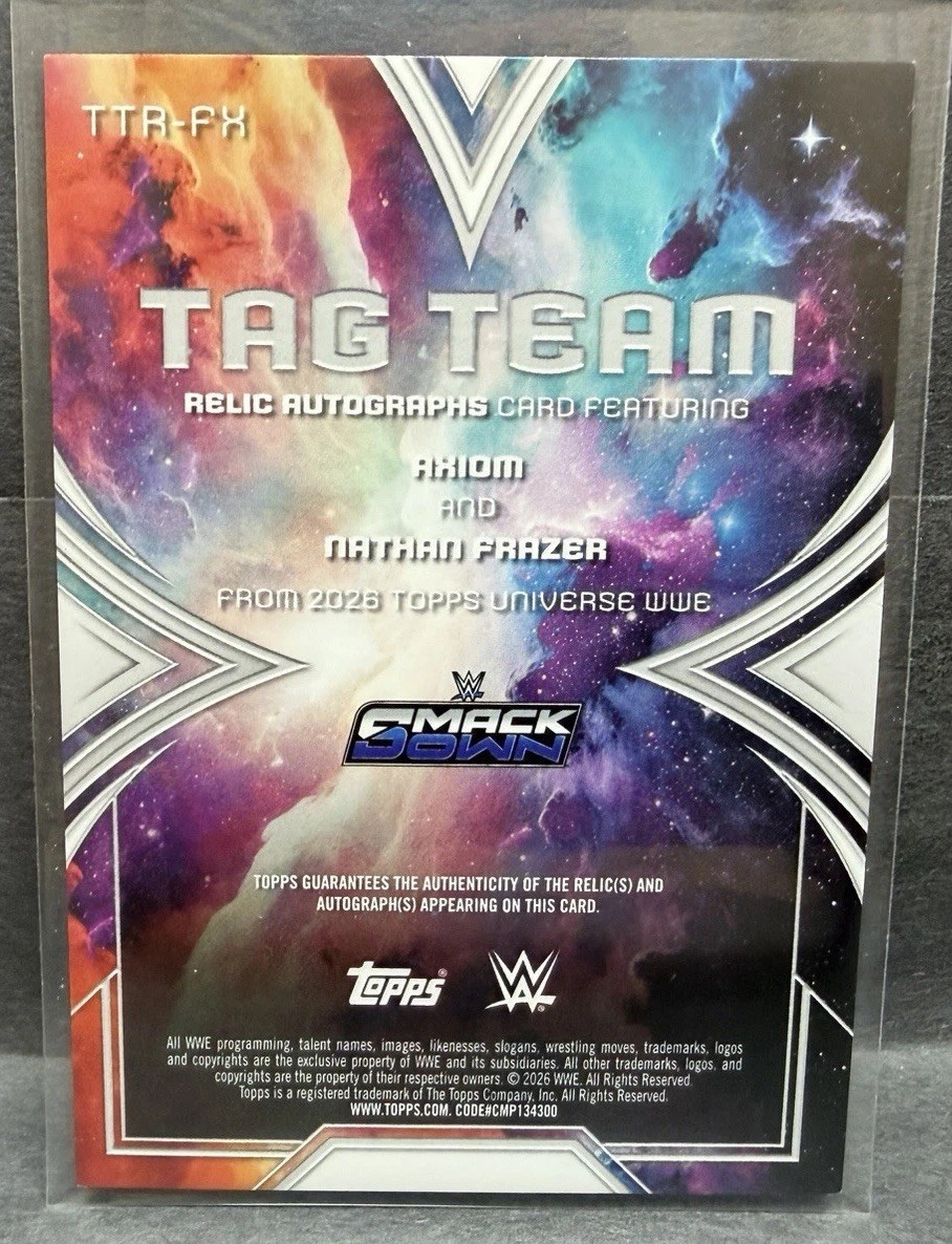 2026 Topps WWE Universe FRAXIOM TAG TEAM DUAL PATCH AUTO 🔥🔥 view 2