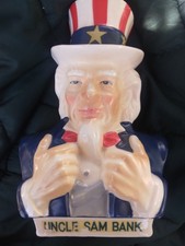 Uncle Sam Ceramic Coin Bank Vintage