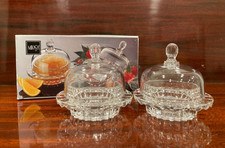 Mikasa Salina Covered Condiment Cloche Butter Dish - Set of 2