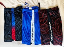 Boy s UNDER ARMOUR Loose Fit Basketball Shorts Lot of 3 Size YOUTH LARGE YL