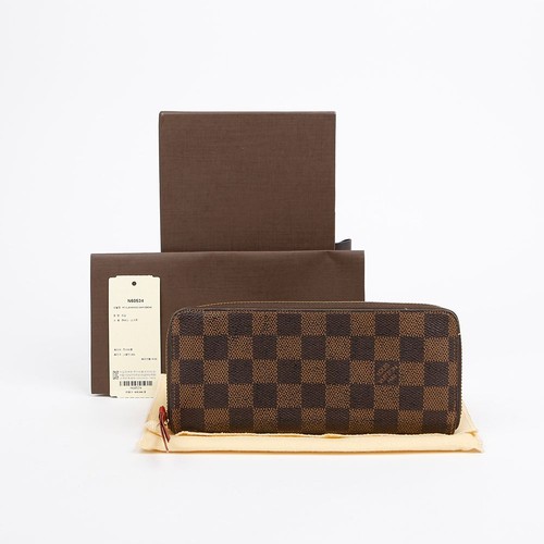 Louis Vuitton Clemence Wallet Damier Ebène Canvas Long Wallet Cherry [P]