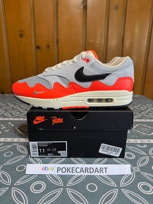 NIKE AIR MAX 1 PATTA WAVES HYPER CRIMSON PURE PLATINUM CLEAN WORN 1X