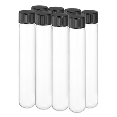 50ml test tubes with caps, 8pcs for clear glass, 25mmx150mm