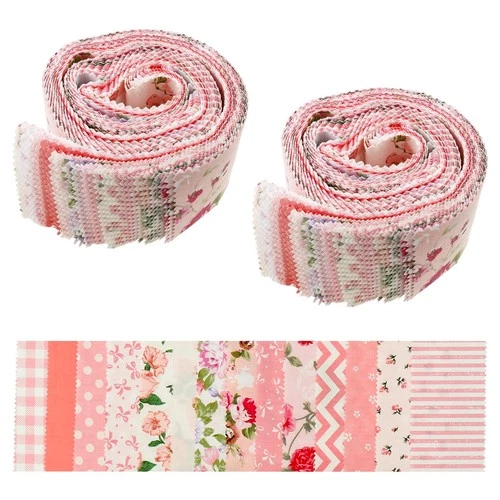 80 PCS Jelly Roll Fabric Strips 2.5x20 Inch Cotton Quilting Bundles Pink - product listing photo