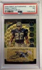 Marketplace image: EMMITT SMITH 2007 TOPPS FINEST 1/1 SUPERFRACTOR AUTO PSA 7 RARE DALLAS COWBOYS