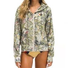 Rare Aviator Nation Jungle Full Zip Hoodie Sand