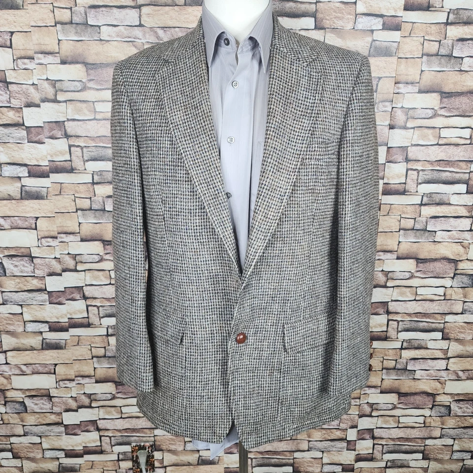 Jaqueta Harris Tweed Sport Coat Masculina 38R Multicolorida Xadrez Sem Marca - Imagem 2 de 4