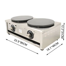 Commercial Double Pancake Maker Gas Crepe Machine Banjo Fried Cake Cooker LPG