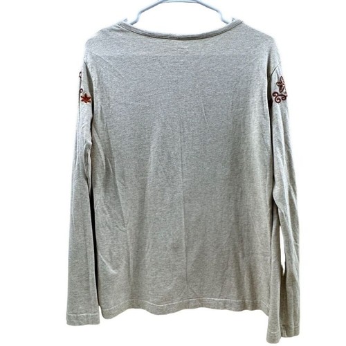 Bob Timberlake Größe Medium Baumwolle Blumen bestickt Langarm Henley Top - Bild 5 von 9