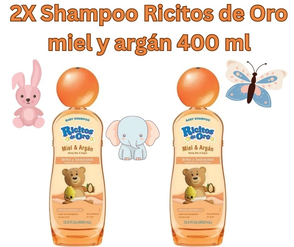 2 X Shampoo Ricitos de Oro miel y argán 400 ml