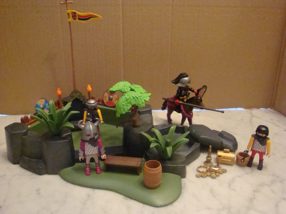 Lot De 3 Coffres Playmobil Vintage - Thème Château Chevalier Moyen âge - Occasion