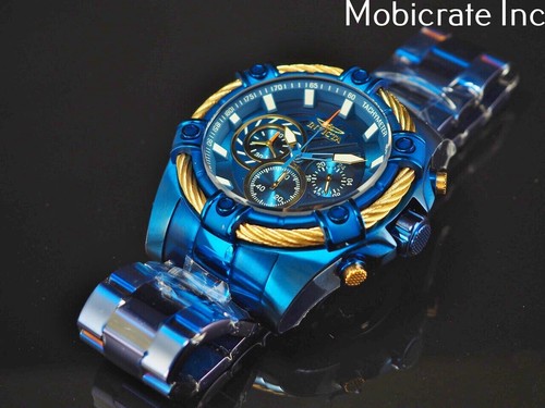 Nuevo Reloj Invicta Para Hombre 52mm AZUL LÁBLA Perno Cuarzo Cronógrafo Acero Inoxidable - Imagen 5 de 8