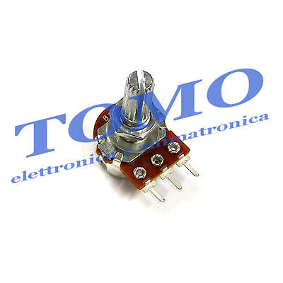 Potenziometro 1K mono logaritmico metallo carbonico code R16110N-LOG-1K