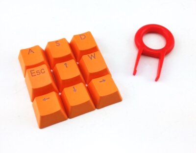 9 Orange PBT Backlit Translucent Keycaps Mechanical Keyboard Red Key Puller