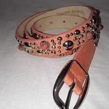 Streets Ahead Vintage Artisan One-of-a Kind Belt Siiver-Tone Stud Colored Stones