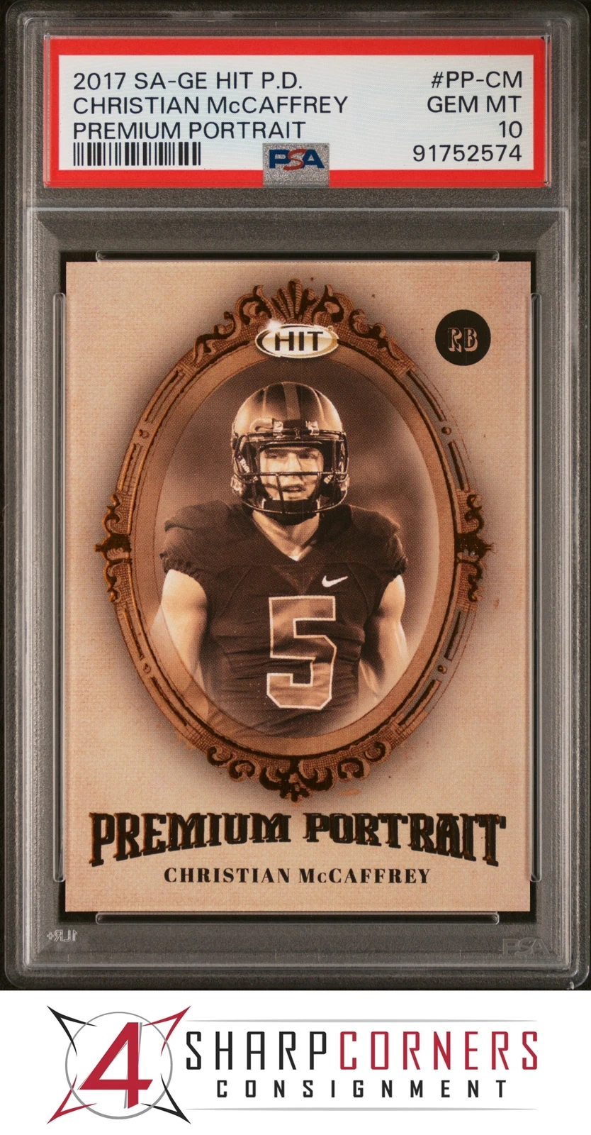 Christian McCaffrey SA-GE Hit Premier Draft Premium Portrait #PPCM Base