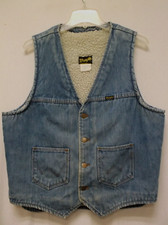 Wrangler Denim Vest Size L Sherpa Lined