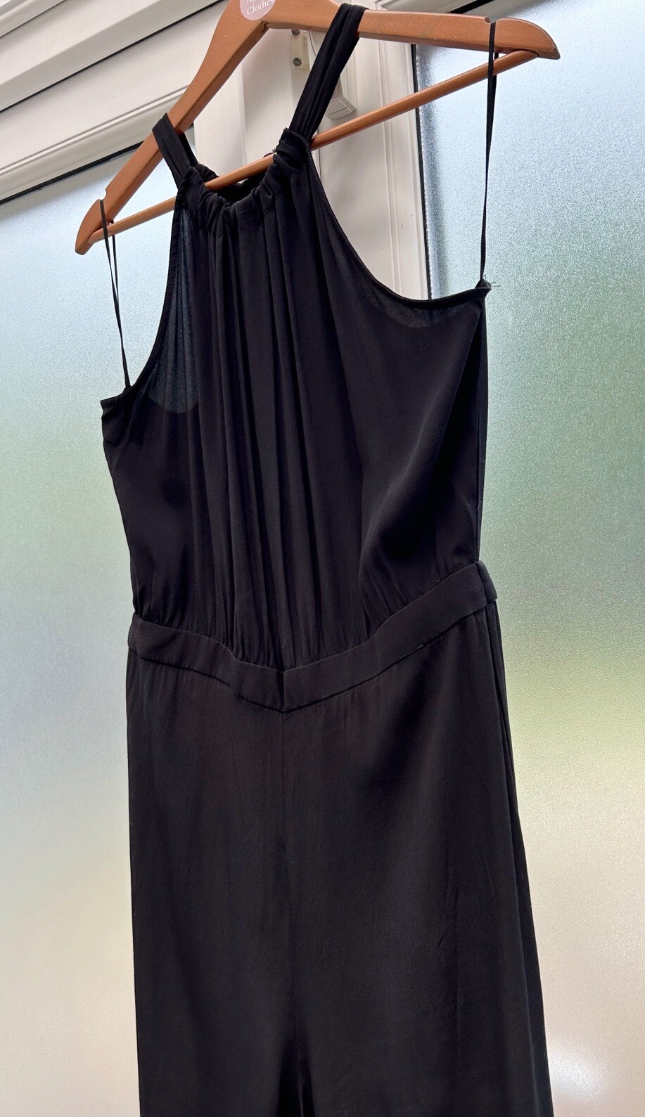 NEW Mango Black Wide Leg Halterneck Jumpsuit Size Large NWT thumbnail 7