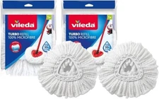 Vileda EasyWring and Clean Turbo Classic Microfibre Mop Refill Head, Pack of 2