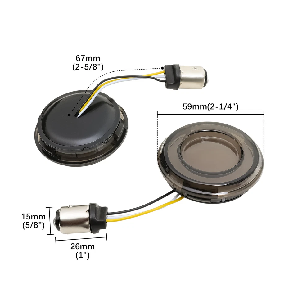 1157 LED Turn Signal Amber/White Blinker Lights Bulb For Harley Davidson Softail - Image 4 of 4