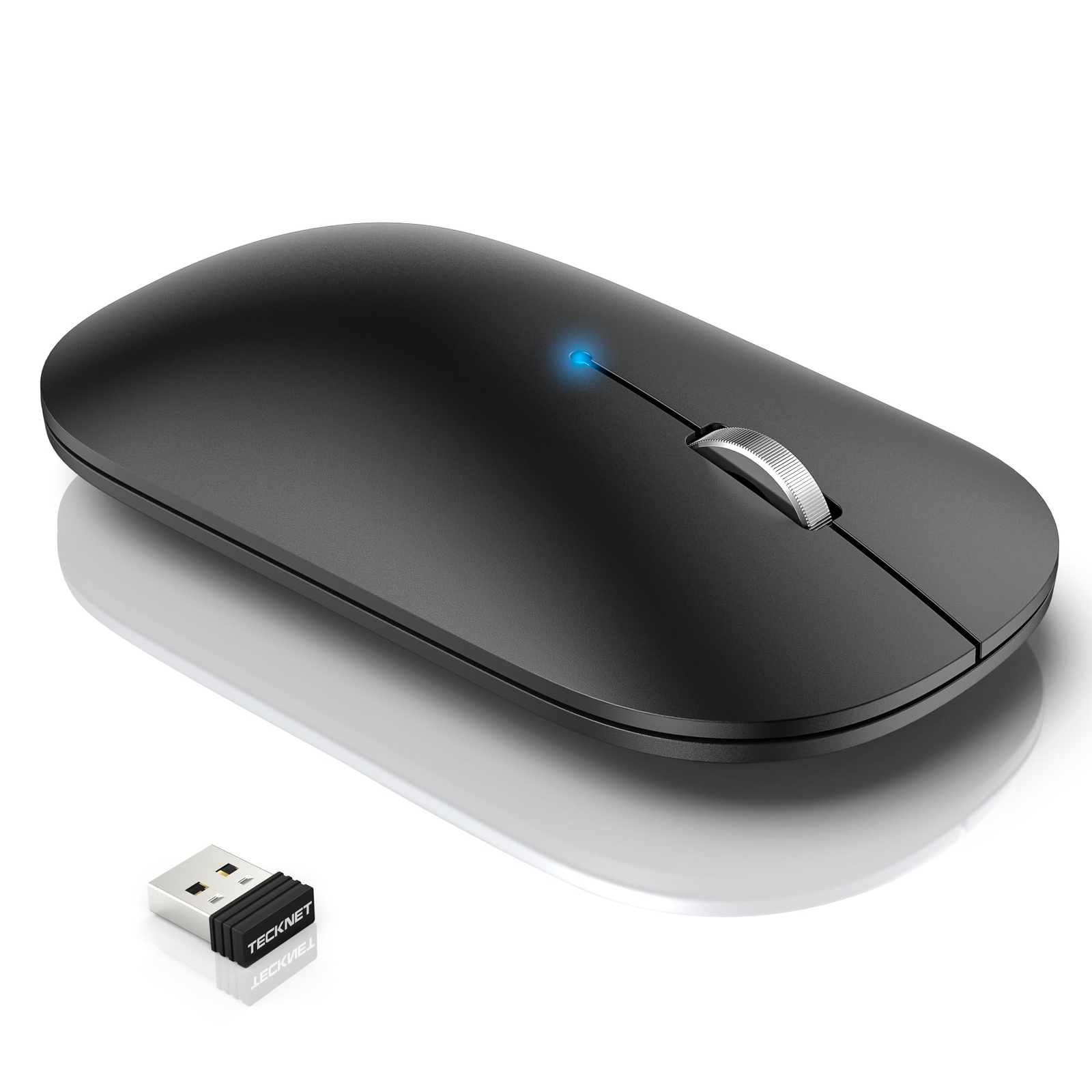 TECKNET Rechargeable Tri-mode 2.4G Wireless Bluetooth Mouse for Laptops
