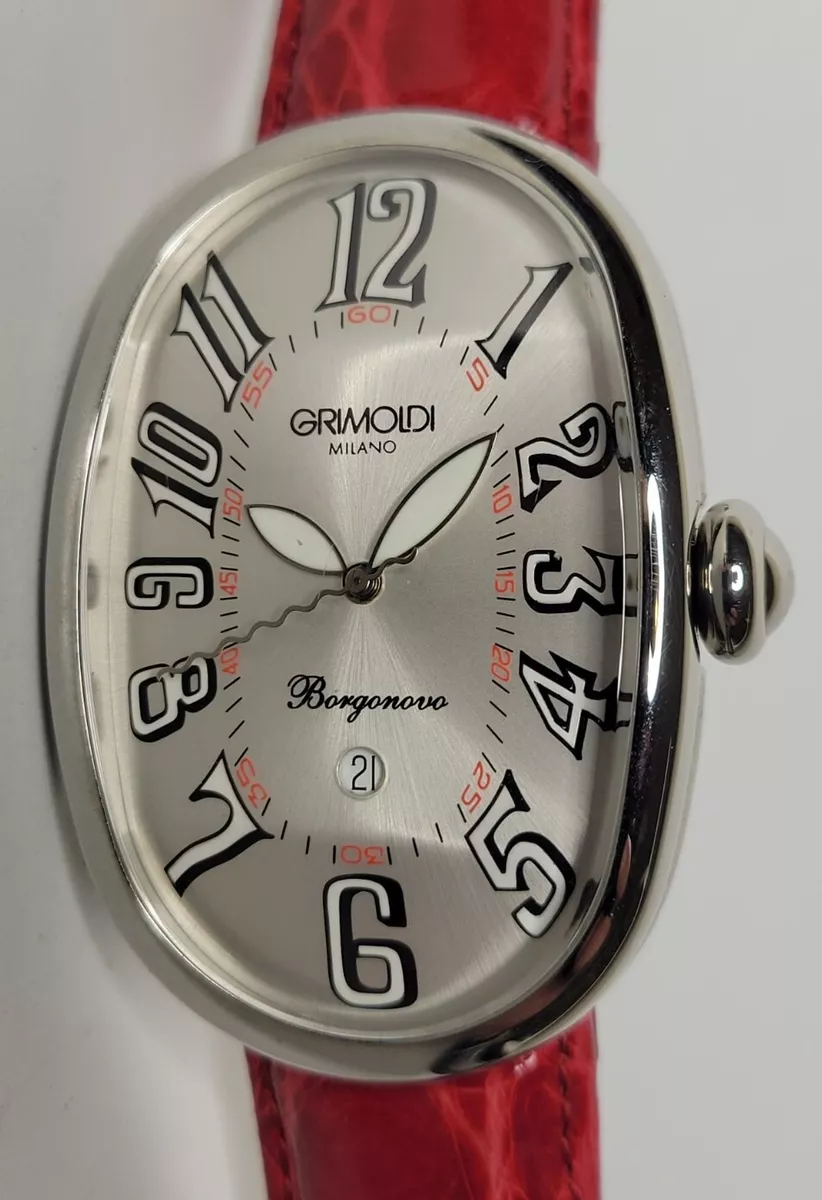 Grimoldi Milano Borgomovo Automatic Watch Silver Dial Men's Oval