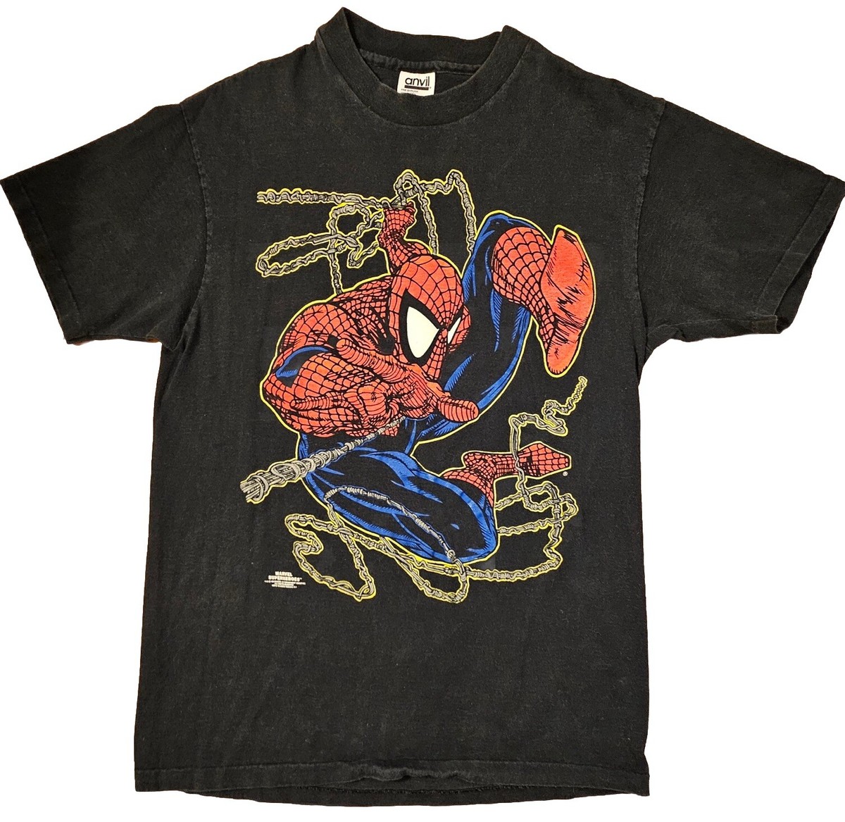 RARE Vtg 1991 Marvel Superheroes SpiderMan BrightGraphic Nice Fade