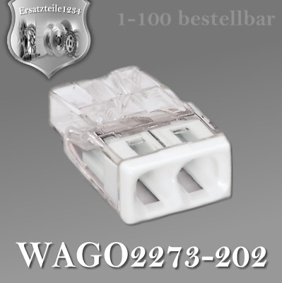   WAGO COMPACT 2273-202 Dosenklemmen Steckklemmen 2Leiter 2x0,5-2,5qmm weiss