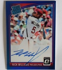 NICK WILLIAMS 2018 Panini Donruss Optic Rated Rookie Signatures AUTO Blue 43/60